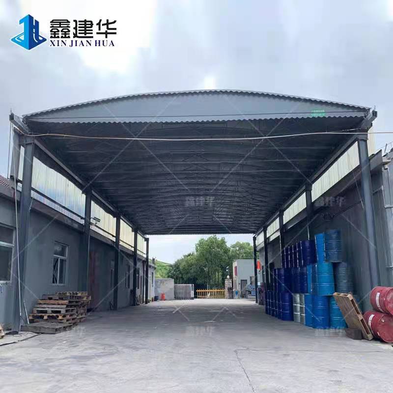 天津彩篷移动推拉雨棚电动棚图片